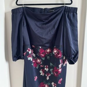 NWT Floral Le Chateau off-the-shoulder cocktail dress
